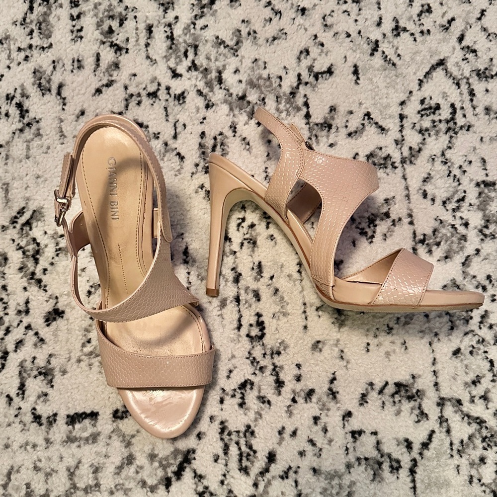 Gianni Bini Darian Pink Nude Marble Snake Heels 9.5 M Women’s Spike Heel Shoe